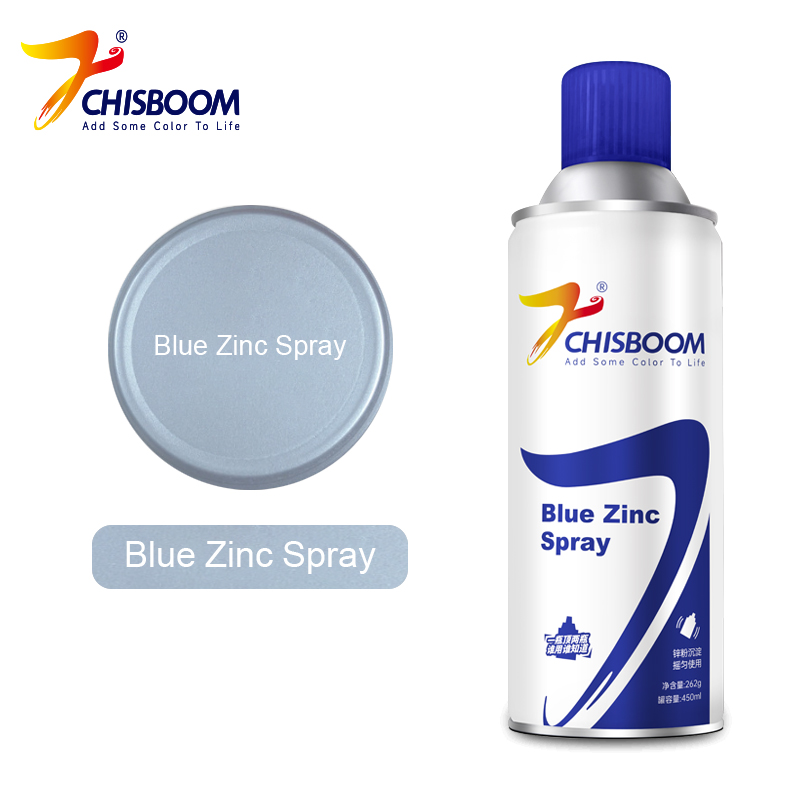 Blauwe witte zink aerosol verf